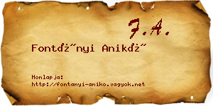 Fontányi Anikó névjegykártya